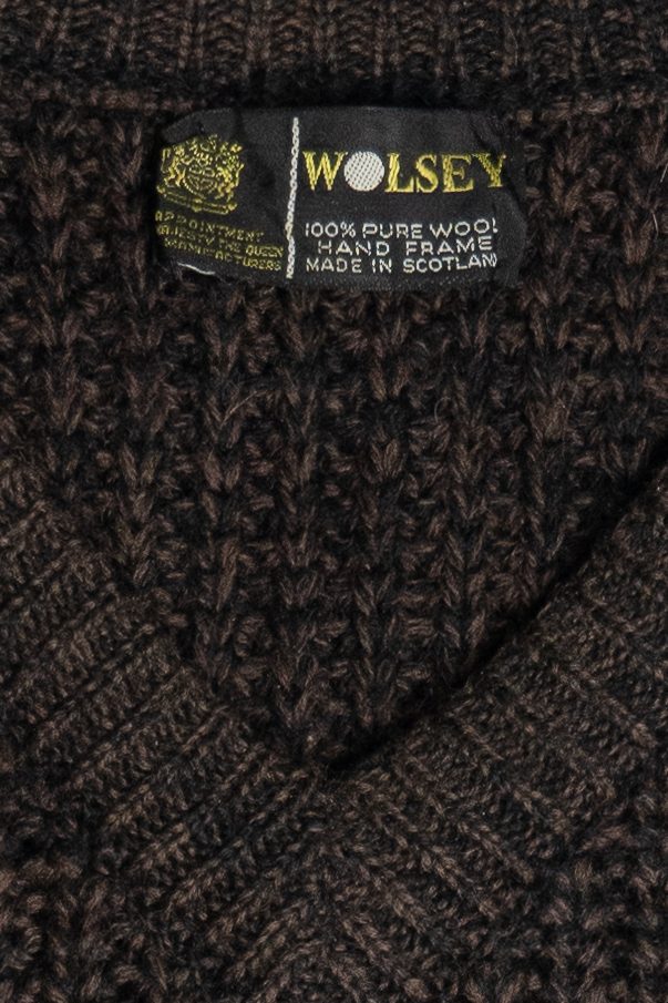 Vintage Brown V-Neck Wolsey Fisherman Sweater (1980s)