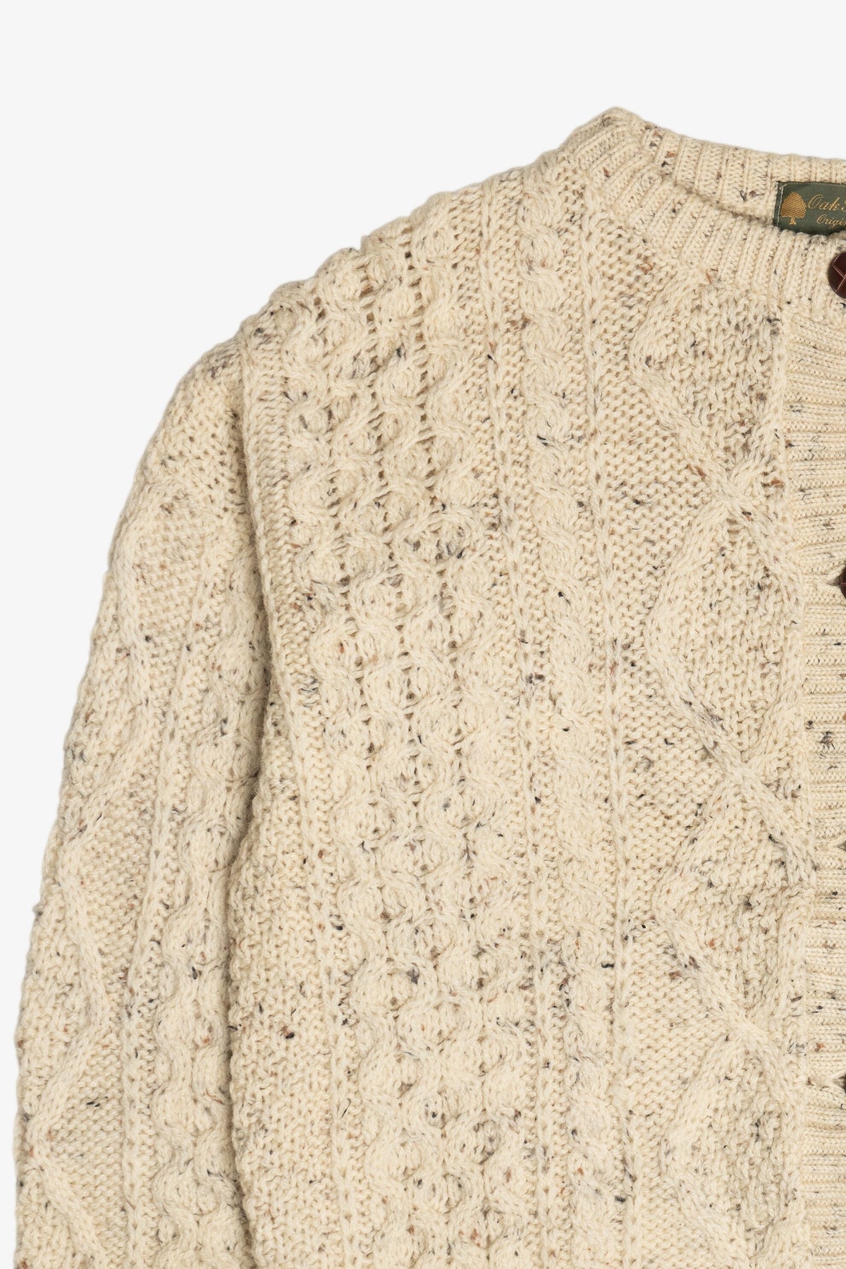 Vintage Oak Tree Originals Fisherman Cardigan Sweater (1990s)