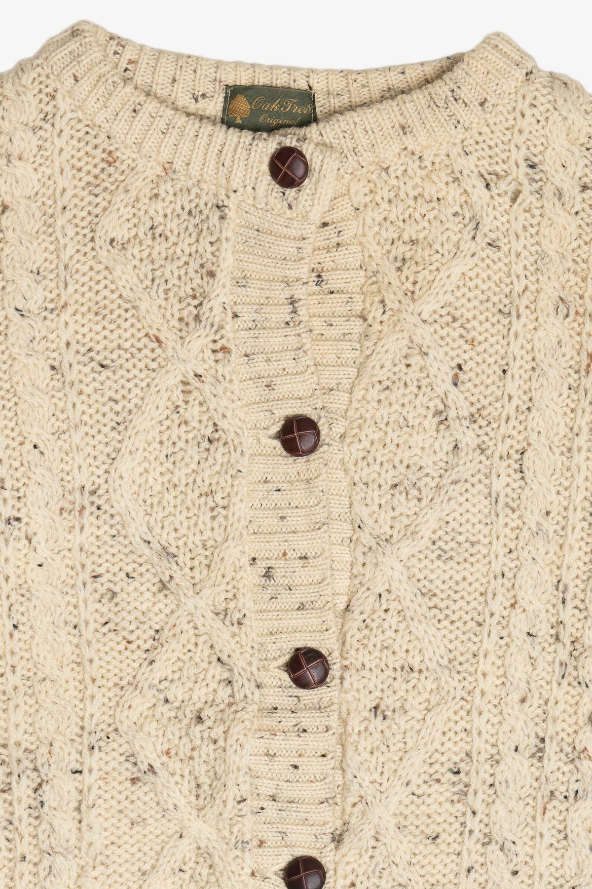 Vintage Oak Tree Originals Fisherman Cardigan Sweater (1990s)