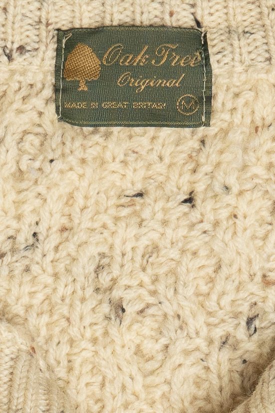 Vintage Oak Tree Originals Fisherman Cardigan Sweater (1990s)