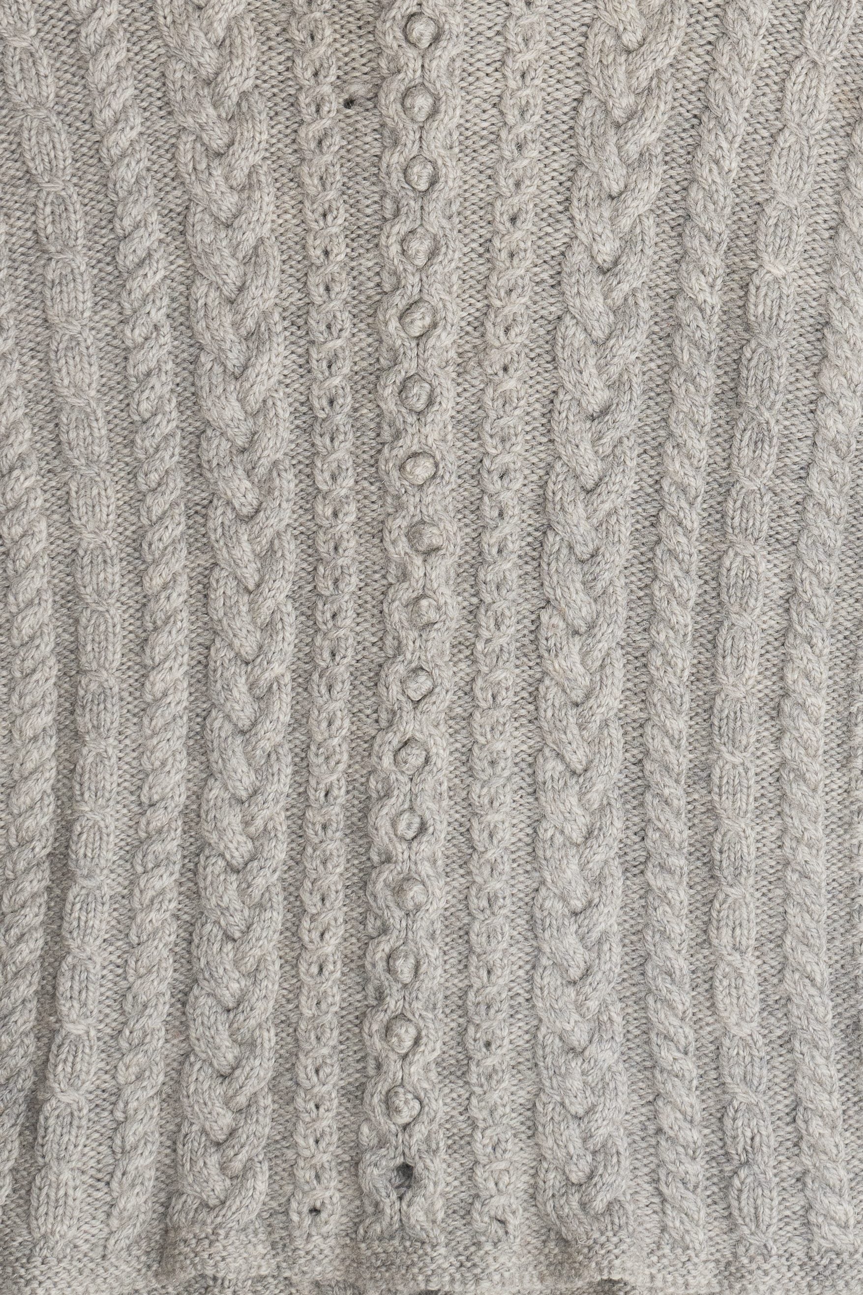 Vintage Cable Knit Cardigan Fisherman Sweater (1980s)