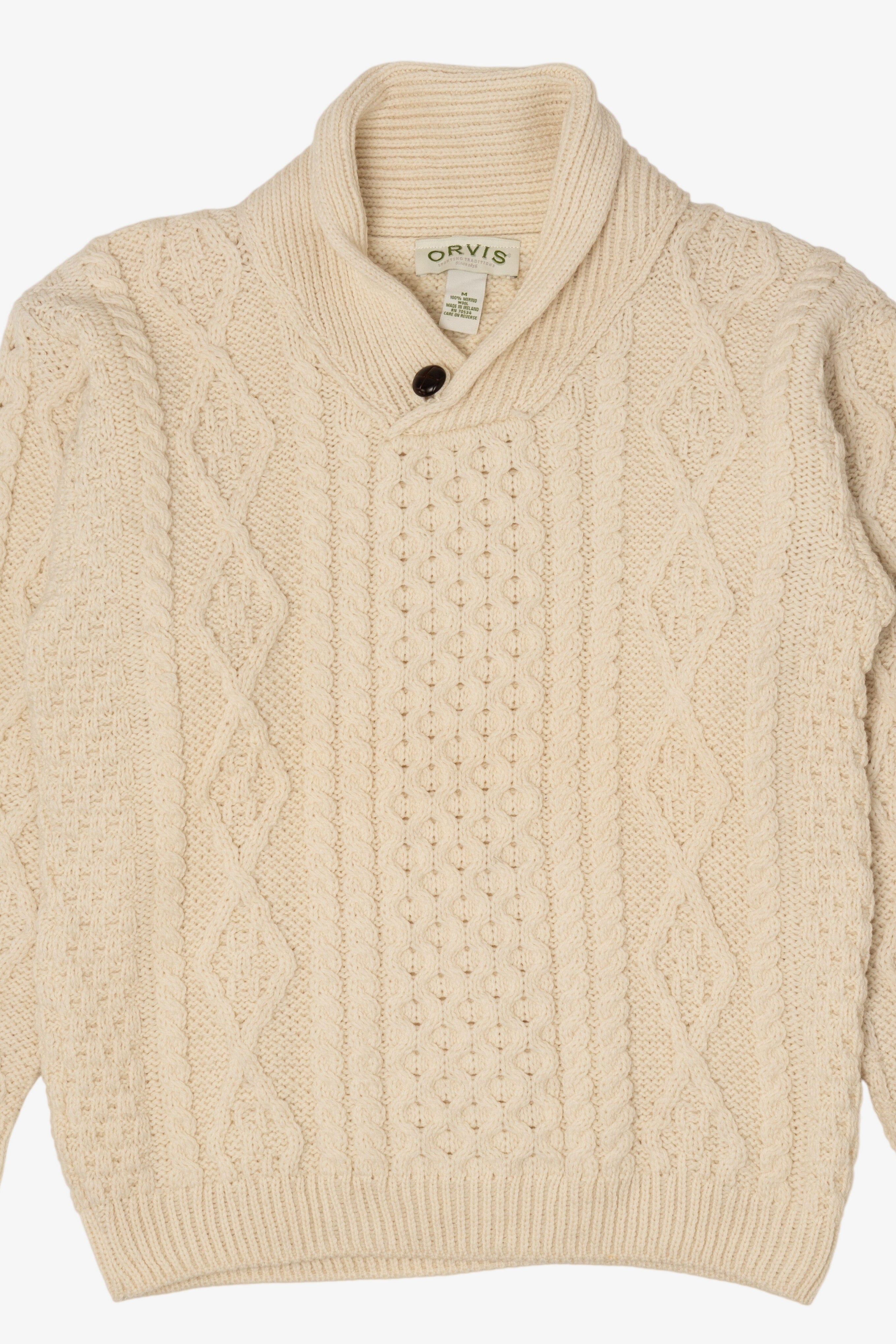 Vintage Ivory Orvis Irish Fisherman Sweater (1990s)