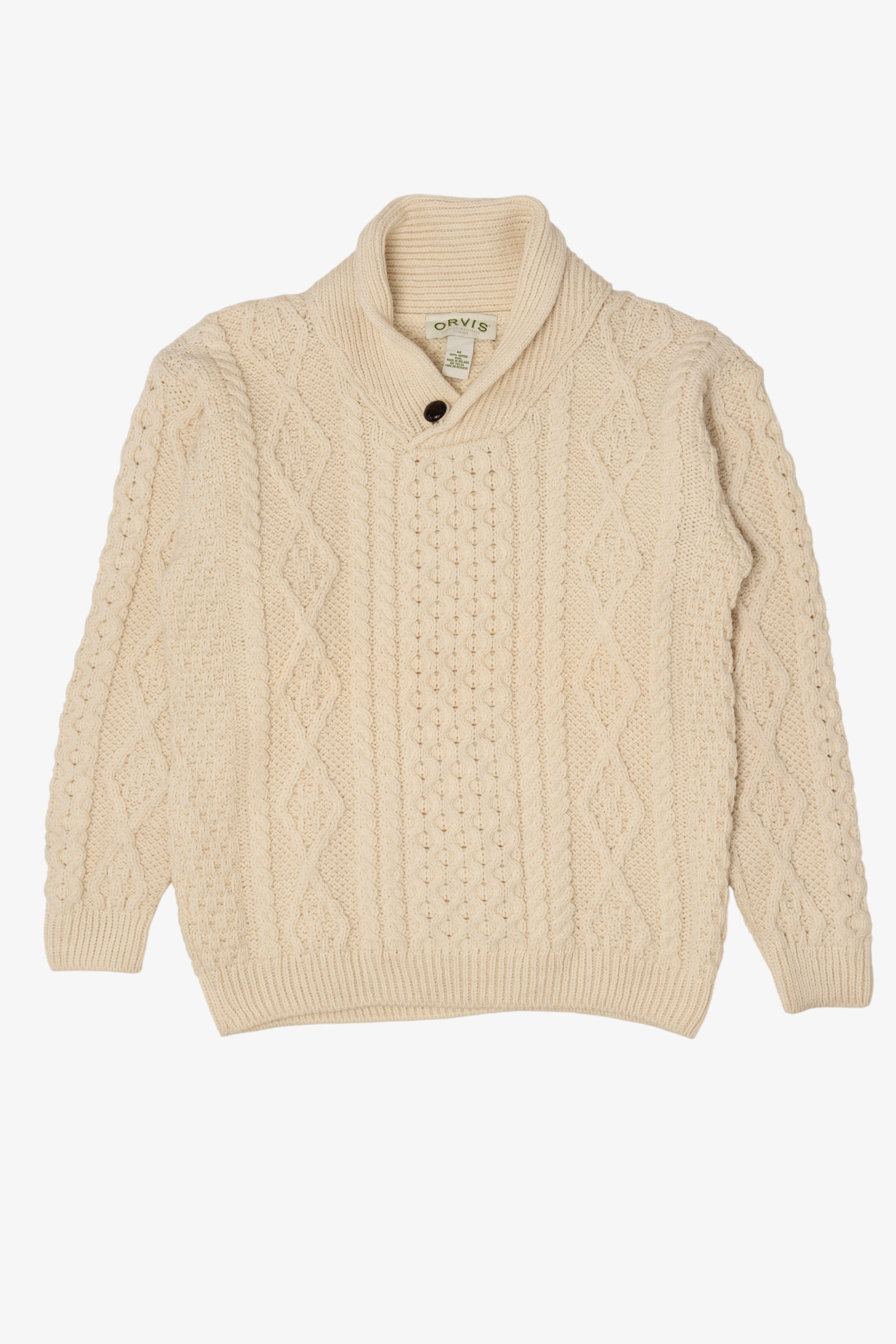 Vintage Ivory Orvis Irish Fisherman Sweater (1990s)