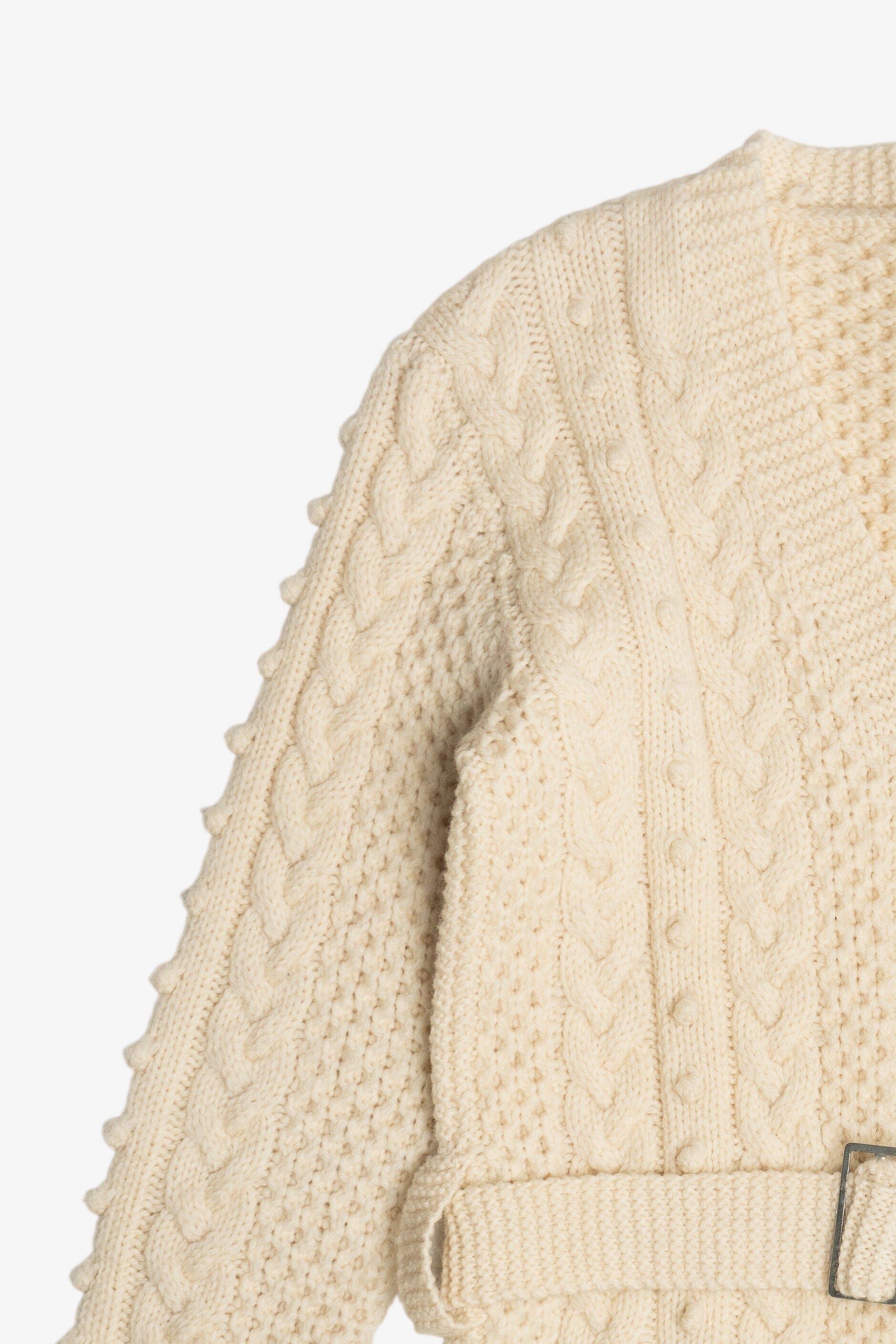 Vintage Fisherman Belted Cardigan Sweater (1980s)
