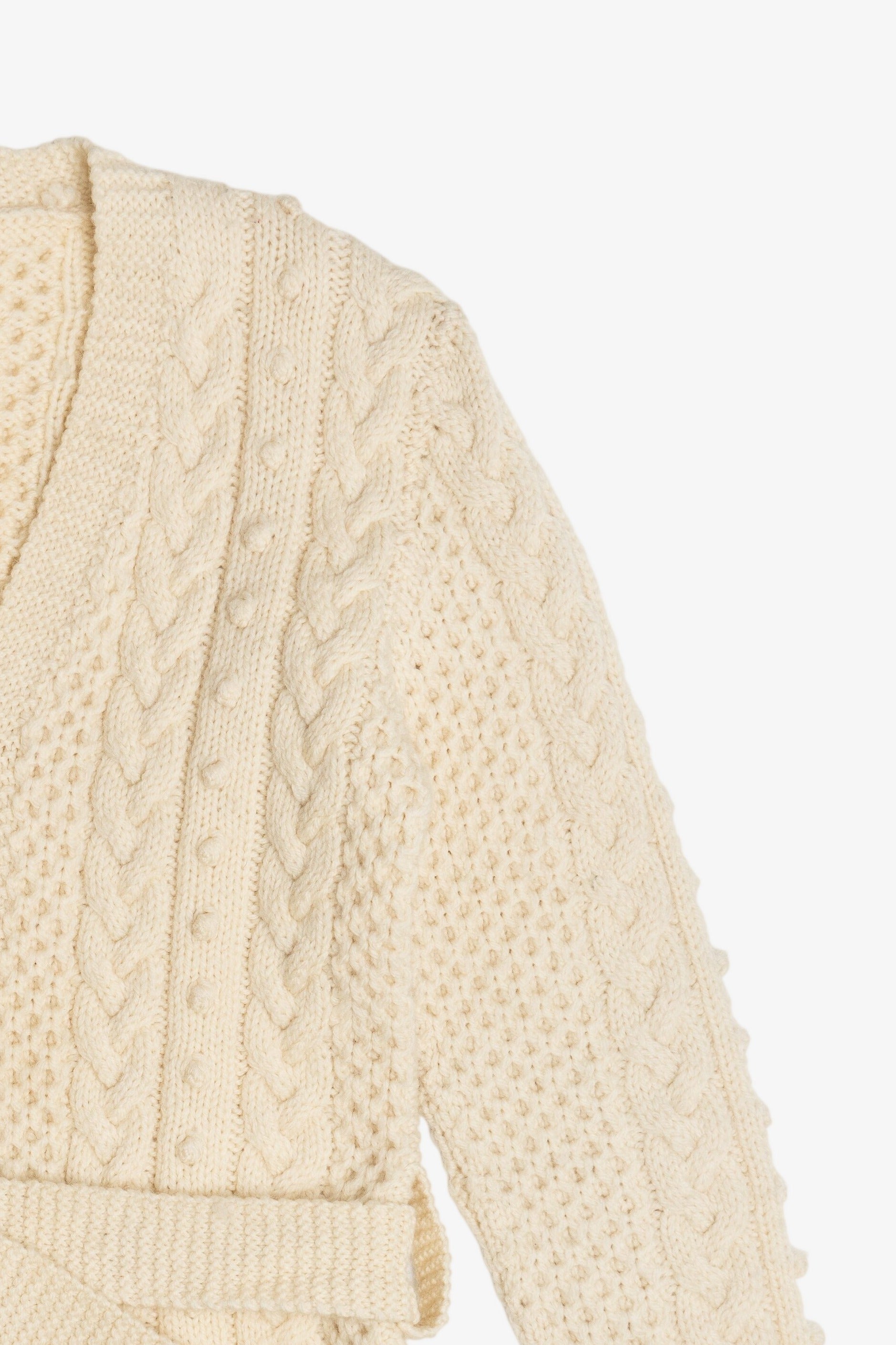 Vintage Fisherman Belted Cardigan Sweater (1980s)