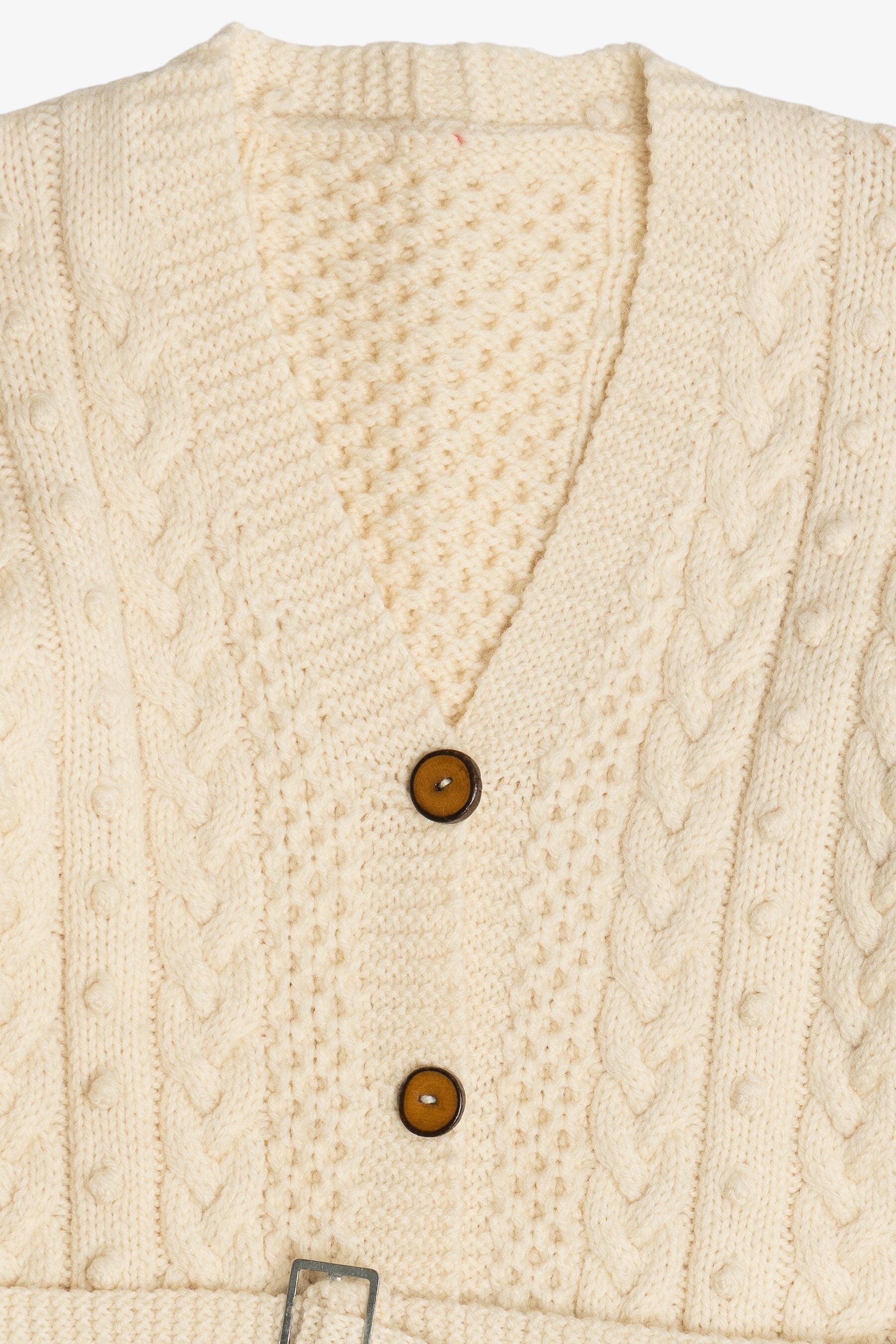 Vintage Fisherman Belted Cardigan Sweater (1980s)