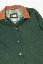 Vintage Dark Green Faded Glory Plaid Lined Jacket (1990s)