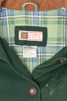Vintage Dark Green Faded Glory Plaid Lined Jacket (1990s)