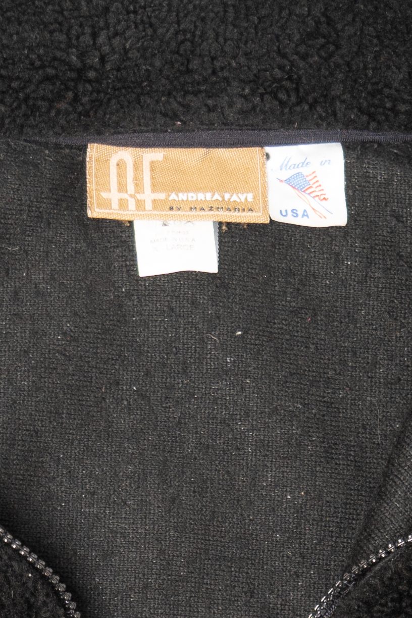 Vintage Black Andrea Faye Fleece Jacket (1990s)