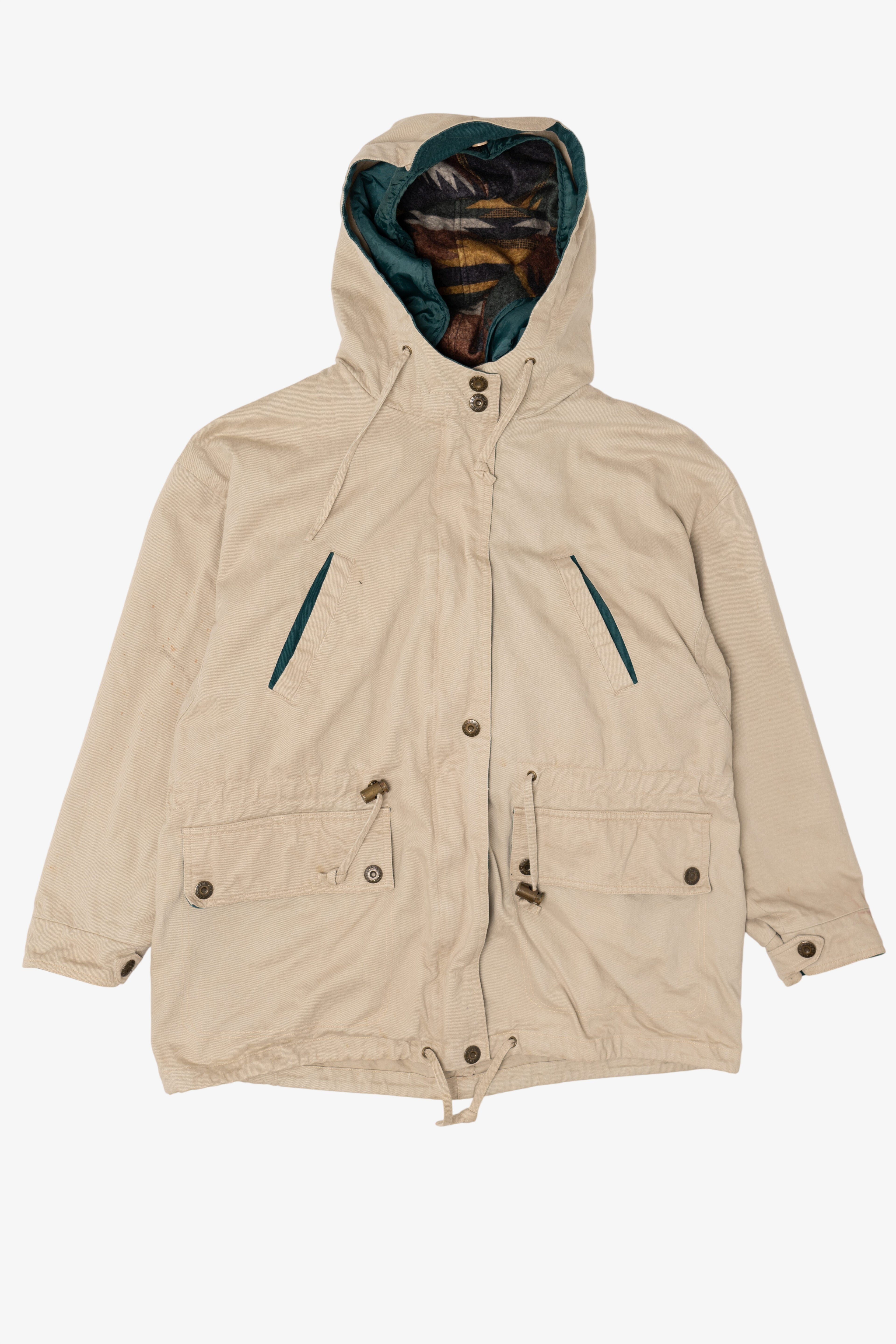 Vintage Beige Karizma Blanket Lined Hooded Jacket (1990s)