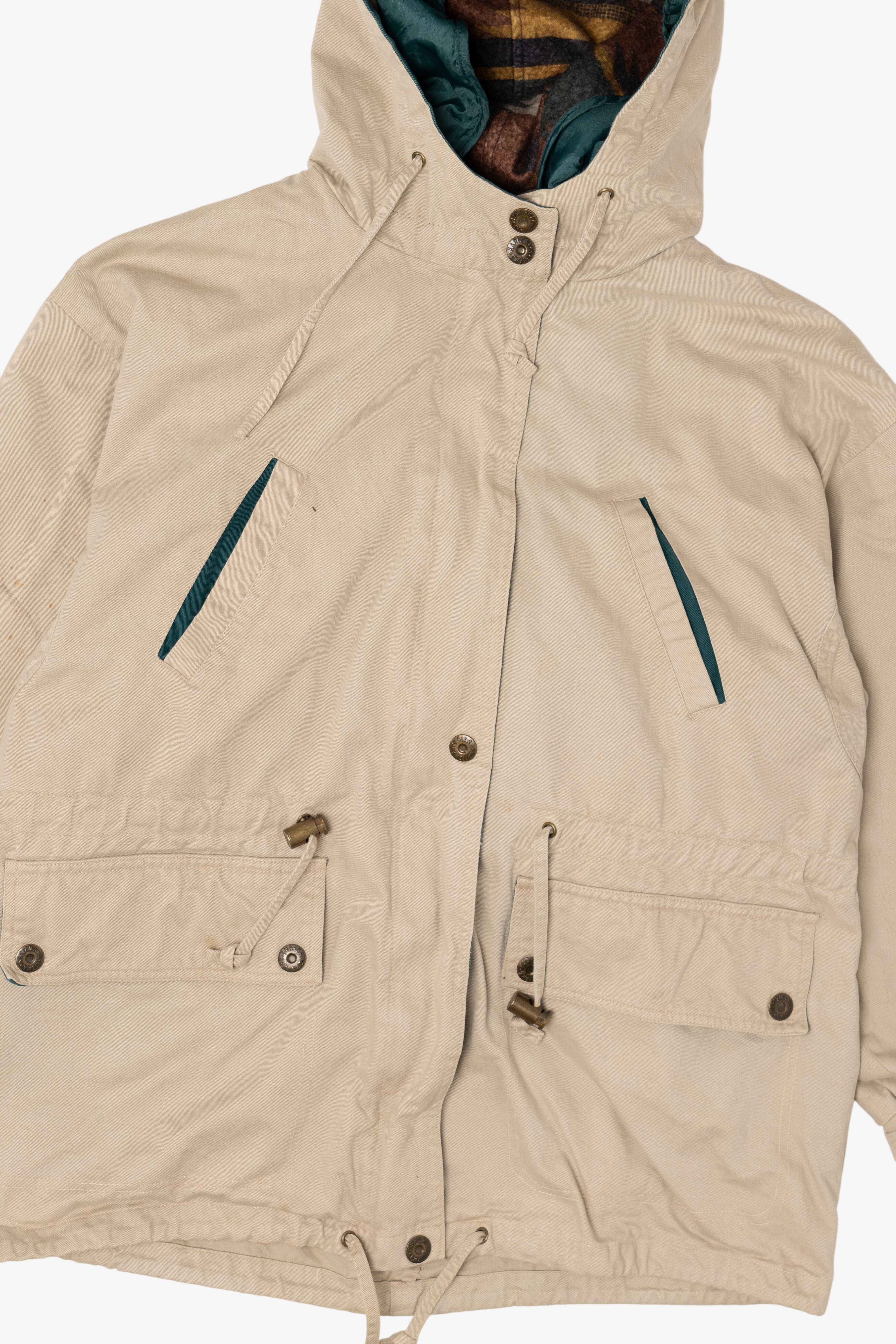 Vintage Beige Karizma Blanket Lined Hooded Jacket (1990s)