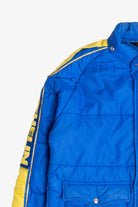 Vintage Swingster Michelin Man Patch Sleeve Spellout Puffer Jacket (1980s)