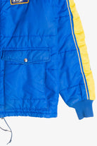 Vintage Swingster Michelin Man Patch Sleeve Spellout Puffer Jacket (1980s)