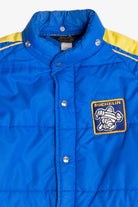 Vintage Swingster Michelin Man Patch Sleeve Spellout Puffer Jacket (1980s)
