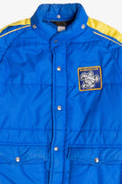 Vintage Swingster Michelin Man Patch Sleeve Spellout Puffer Jacket (1980s)