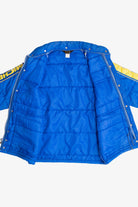 Vintage Swingster Michelin Man Patch Sleeve Spellout Puffer Jacket (1980s)