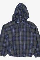 Vintage Blue Plaid Authentic Imports Hooded Jacket (1990s)