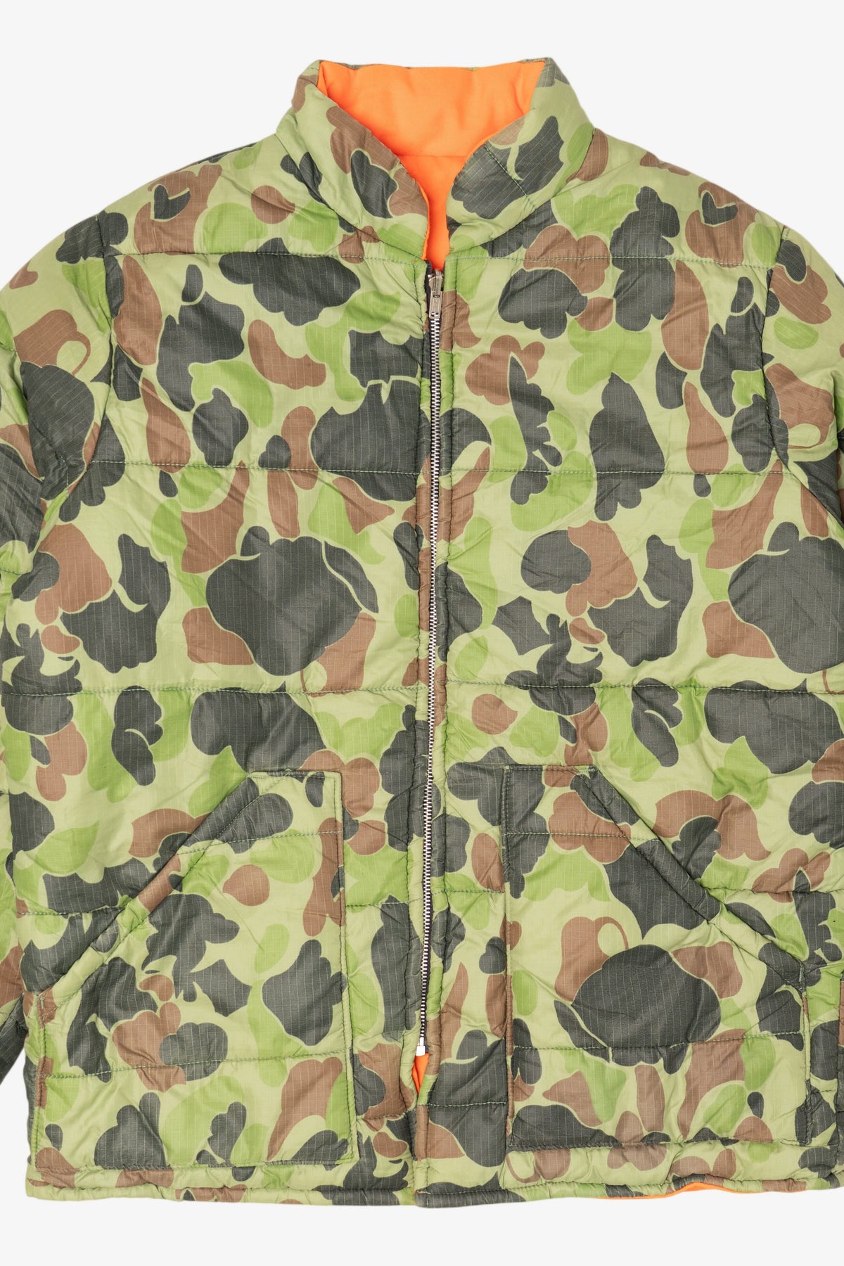 Vintage Green Camouflage Puffer Jacket (1980s)