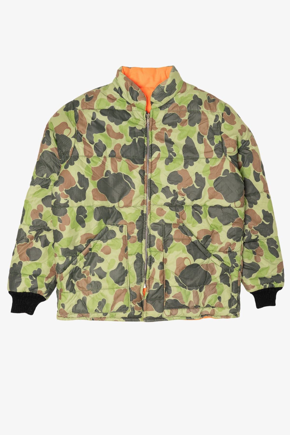 Vintage Green Camouflage Puffer Jacket (1980s)