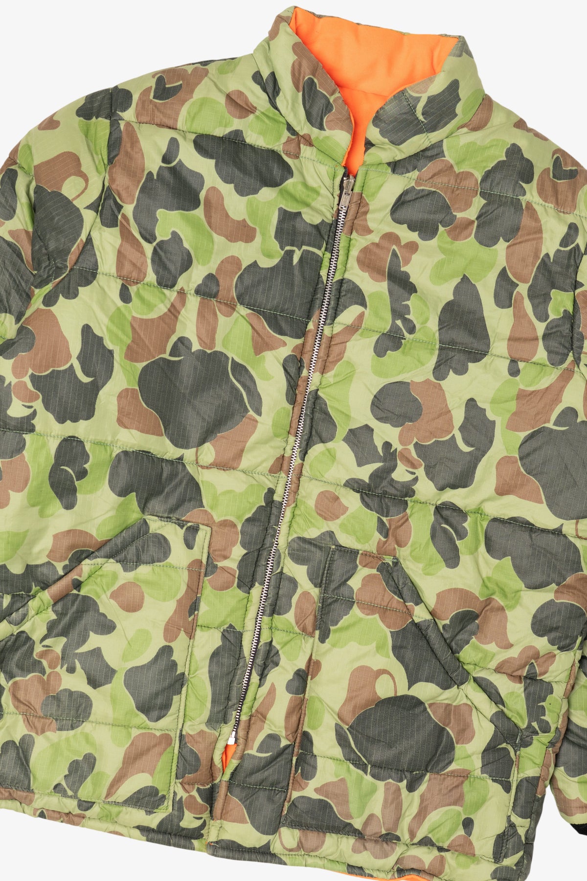 Vintage Green Camouflage Puffer Jacket (1980s)