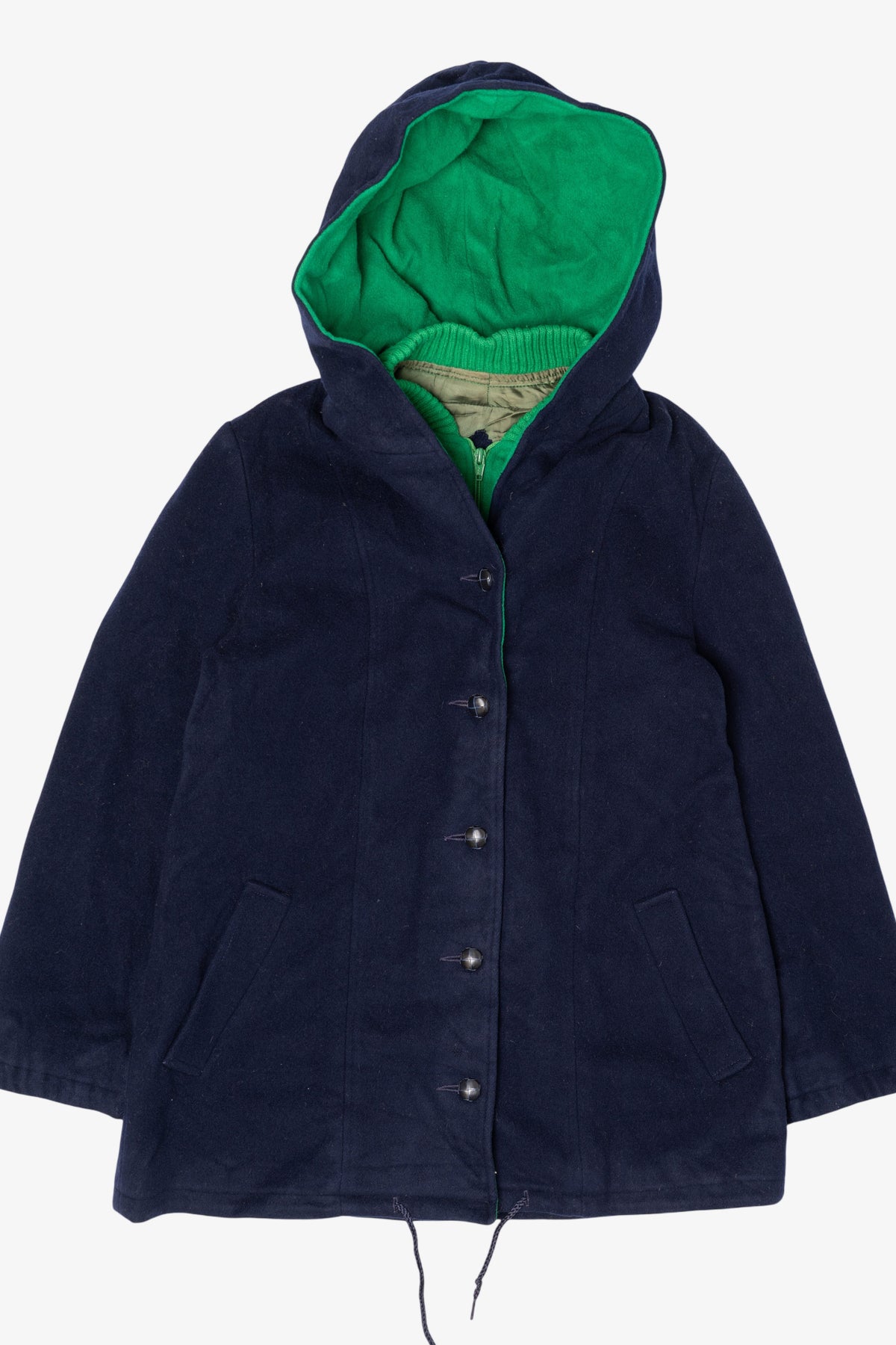 Vintage Navy Blue Authentic Mackintosh Vestcoat Hooded Jacket (1970s)
