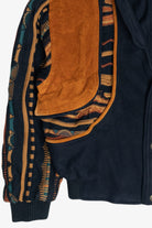 Vintage Roger Springfield's Leather And Coogi-Style Knit Patchwork Bomber Jacket (1980s)