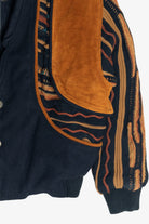 Vintage Roger Springfield's Leather And Coogi-Style Knit Patchwork Bomber Jacket (1980s)