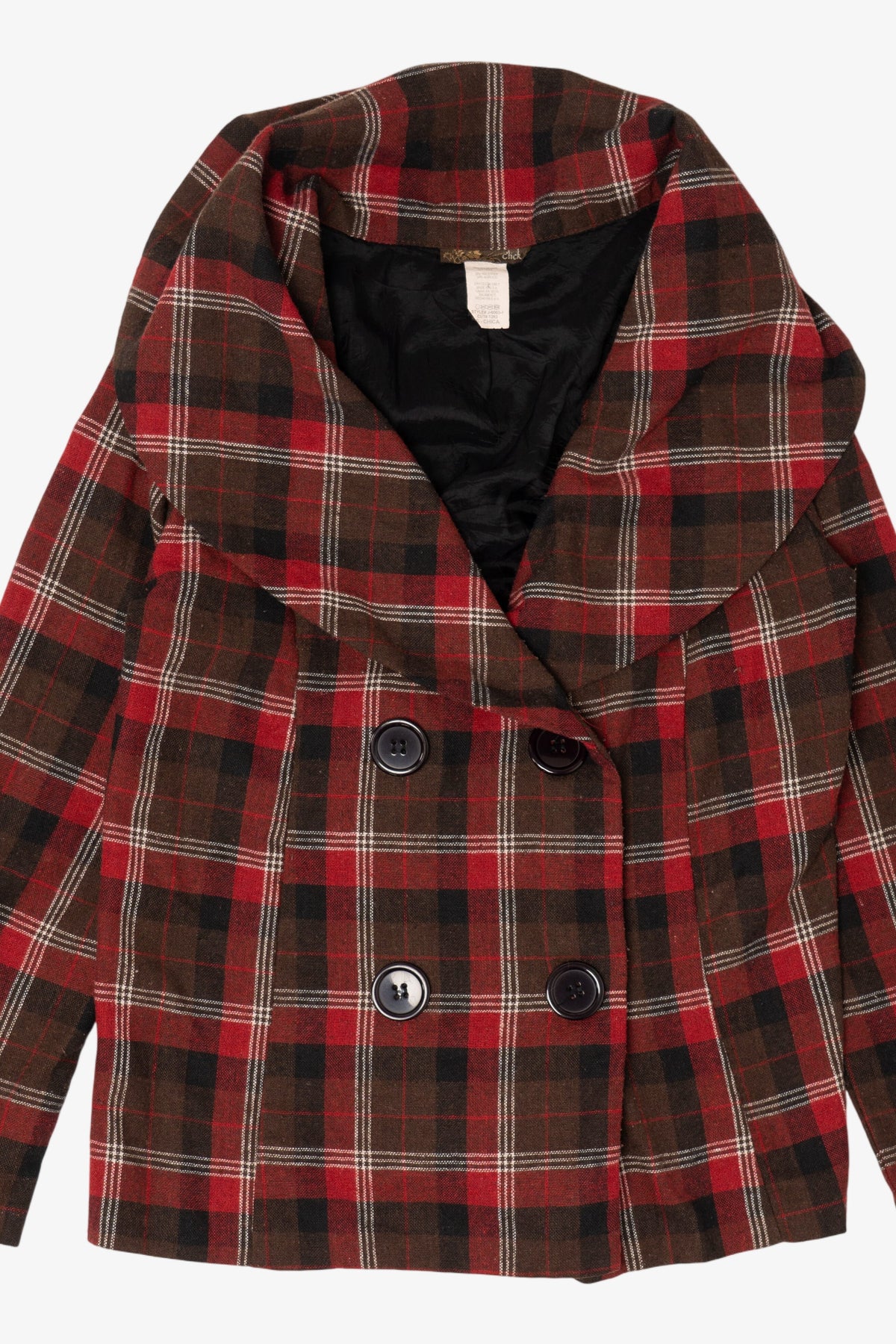Vintage Red Chick Cowl Neck Double Breasted Jacket (1990s)