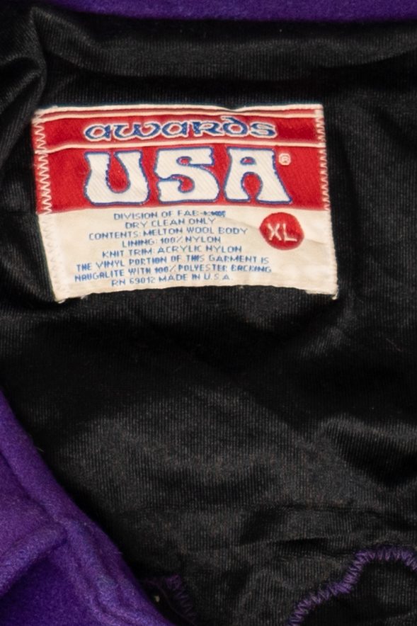 Vintage Purple Awards USA Athletic Bomber Jacket (1990s)