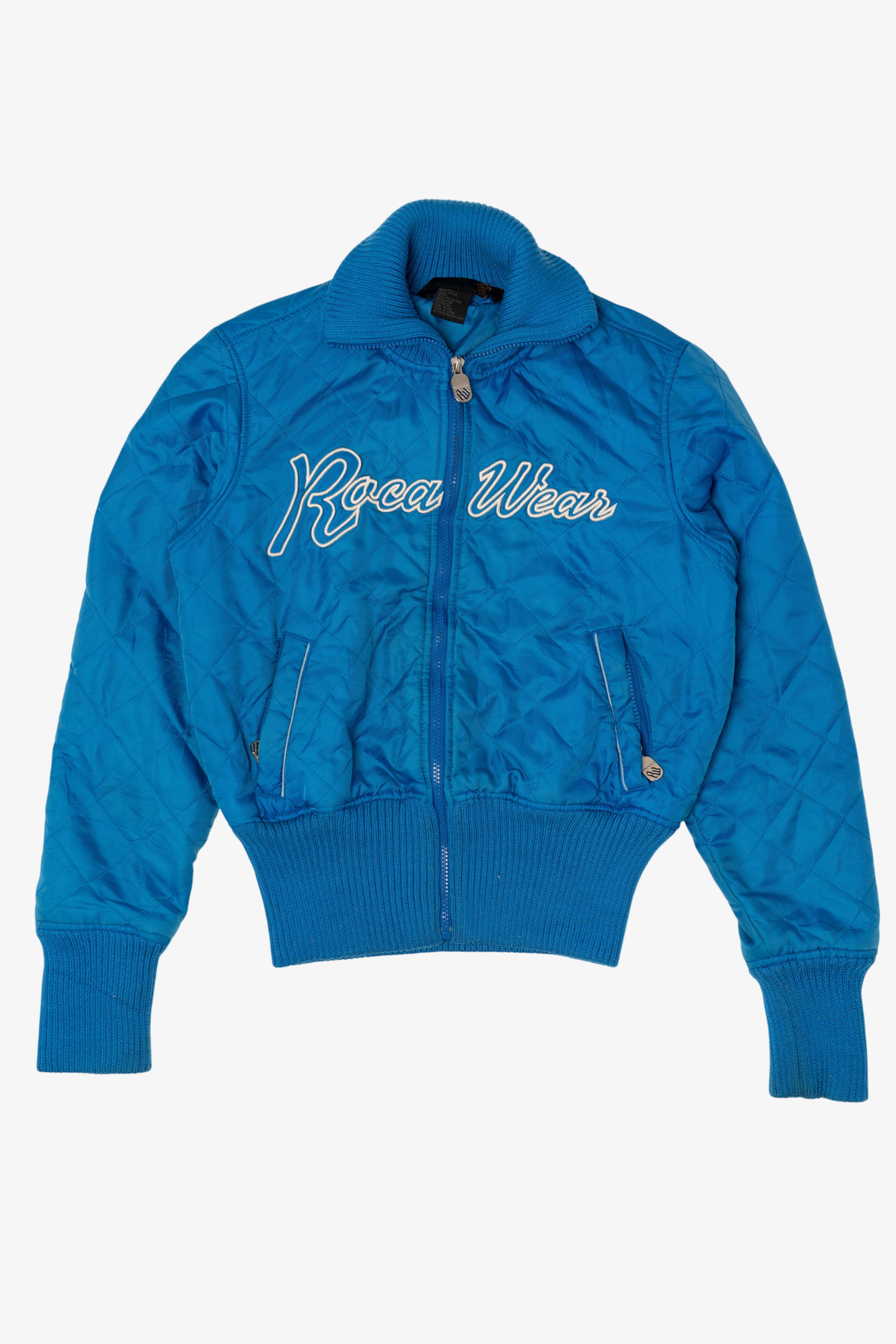Vintage Y2k Blue Rocawear Bomber Quilted Jacket (2000s)