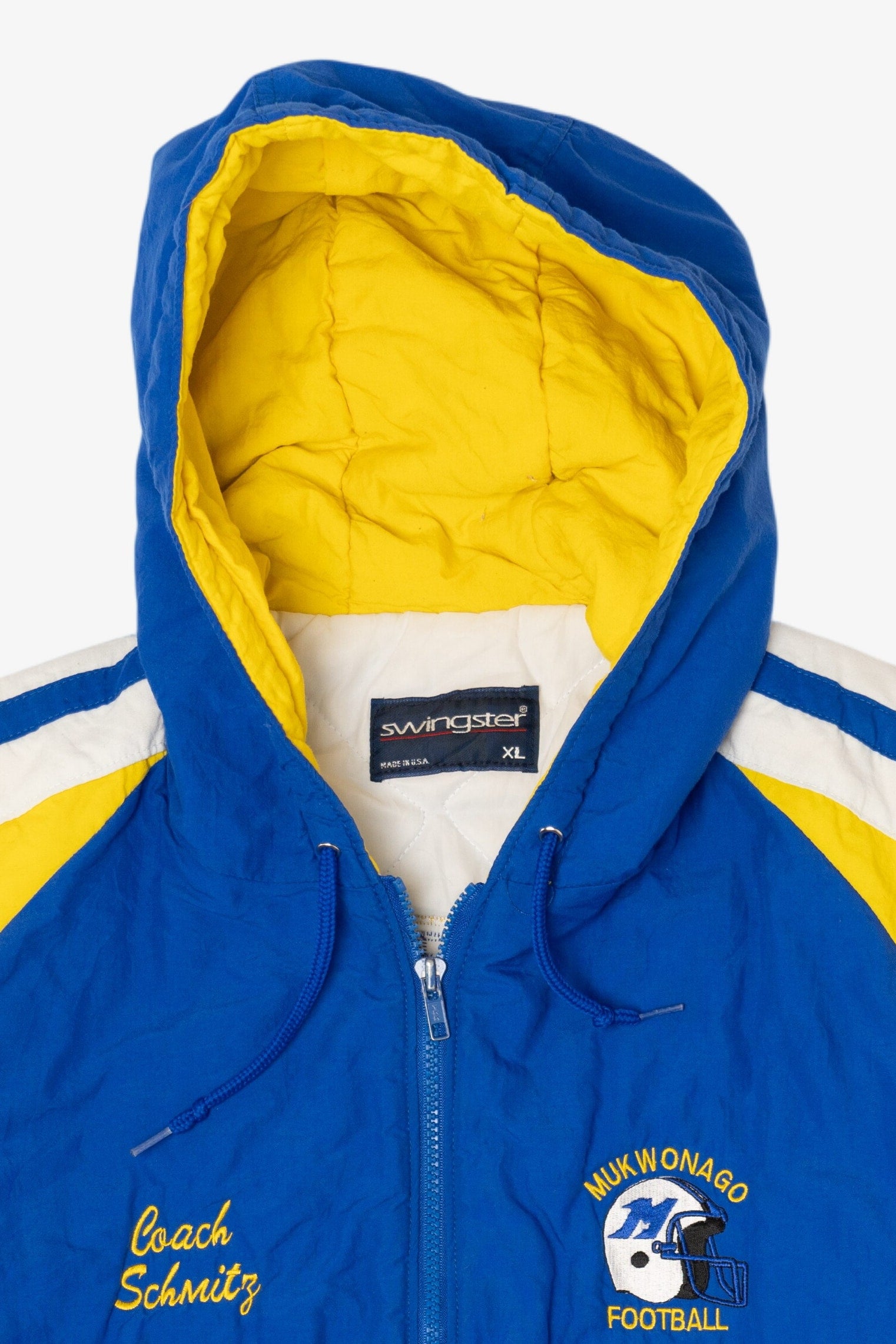 Vintage Blue Swingster Mukwonago Football Coach's Puffer Jacket (1990s)