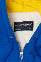 Vintage Blue Swingster Mukwonago Football Coach's Puffer Jacket (1990s)