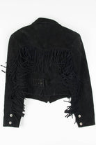 Black Suede Fringe Leather Blazer