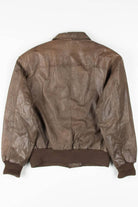 Brown Leather Bomber Jacket 1