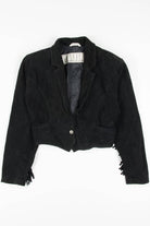 Black Suede Fringe Leather Blazer