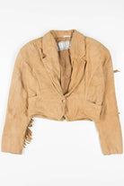 Tan Suede Fringe Leather Blazer