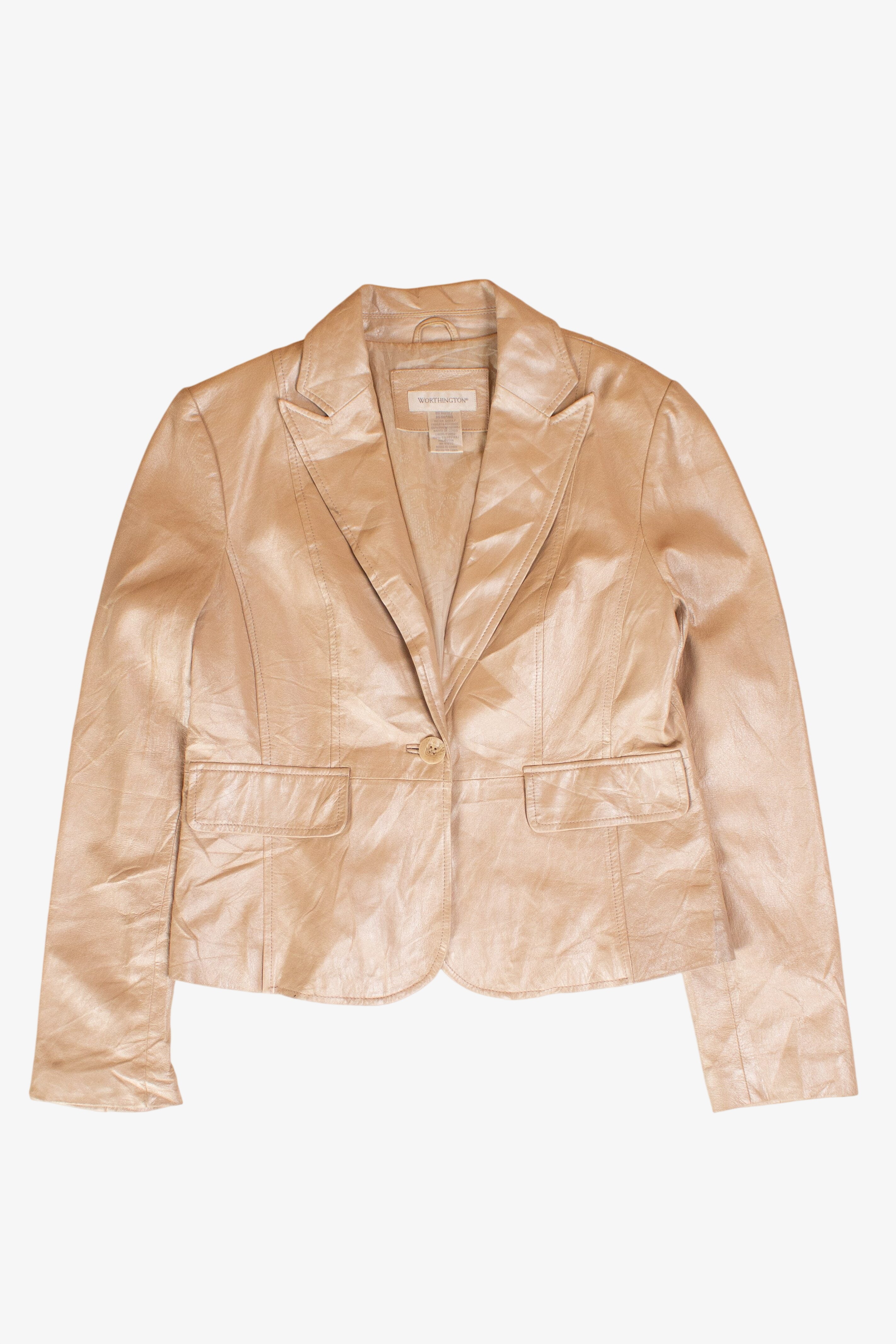 Champagne Worthington Leather Jacket (2000s) – Ragstock