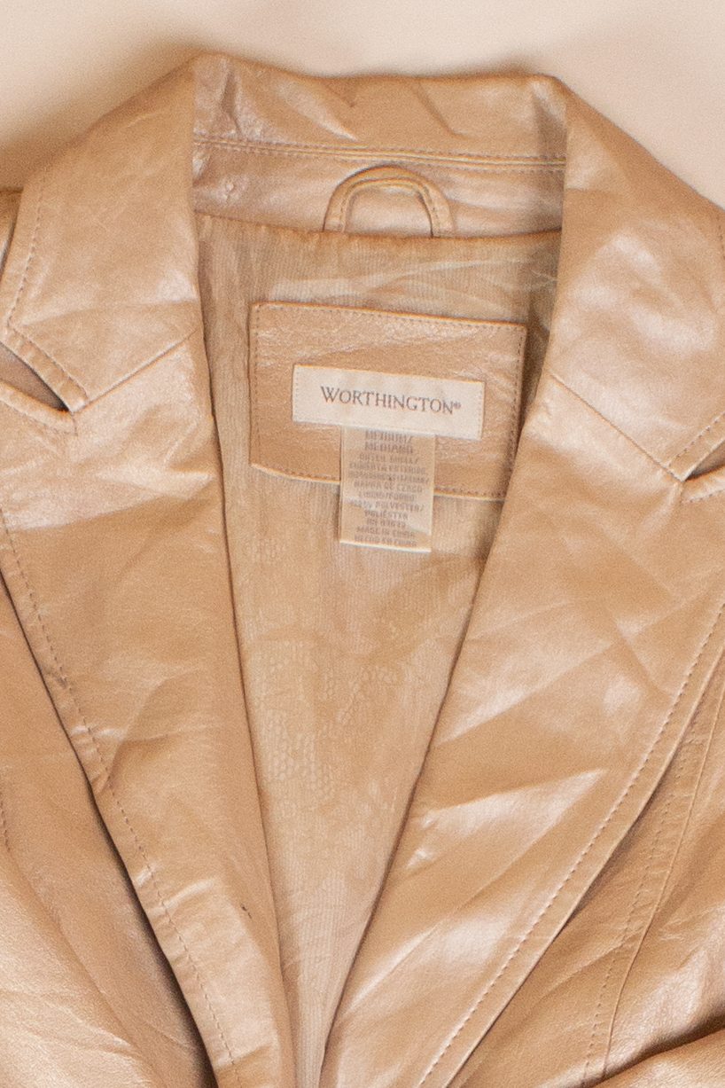 Champagne Worthington Leather Jacket (2000s)