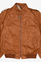 Vintage London Fog Brown Leather Bomber Jacket (1980s)