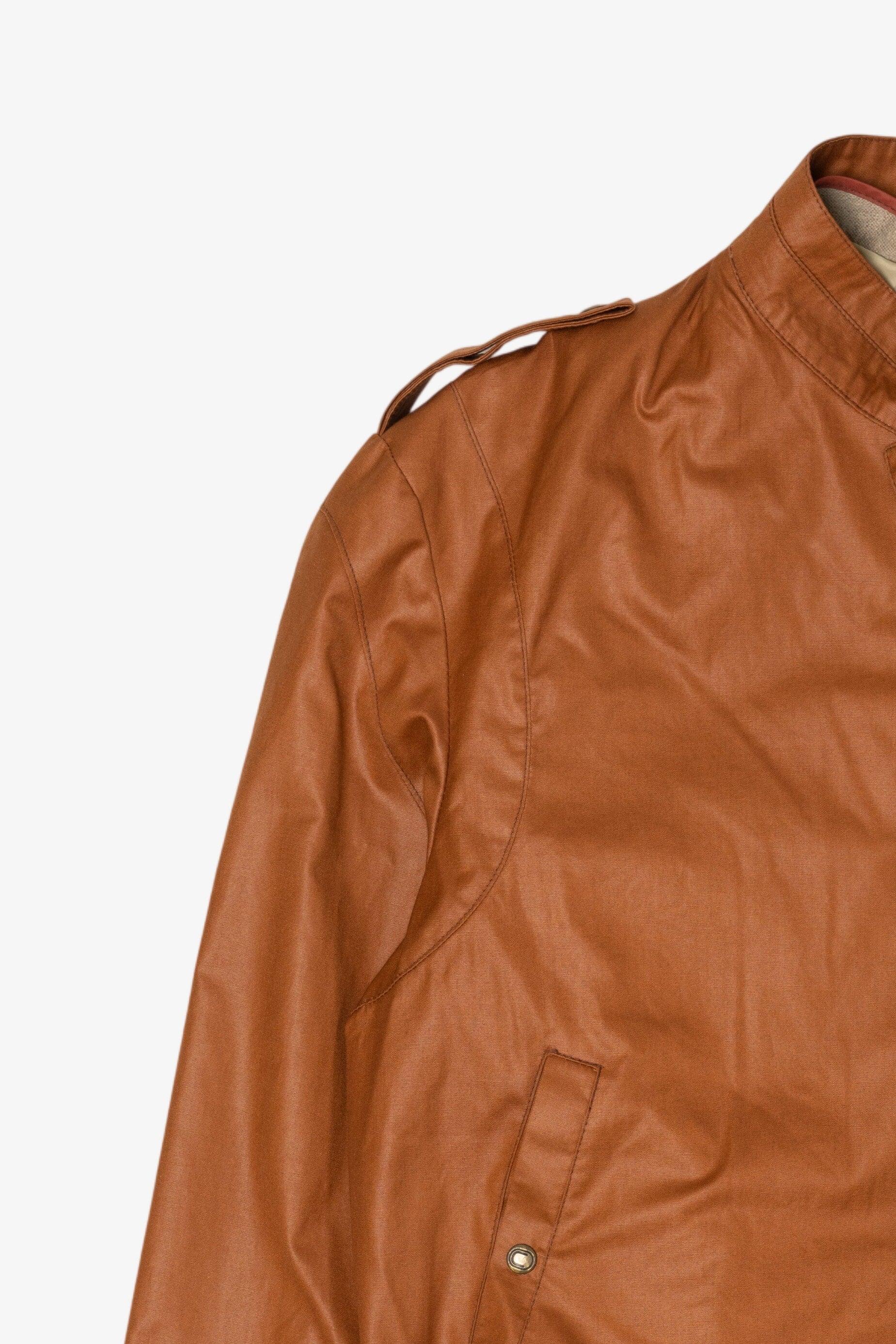 Vintage London Fog Brown Leather Bomber Jacket (1980s)