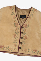Vintage Patricia Wolf Hand Beige Suede Painted Leather Jacket (1990s)