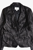 Vintage Worthington Genuine Lambskin Black Leather Blazer (2000s)