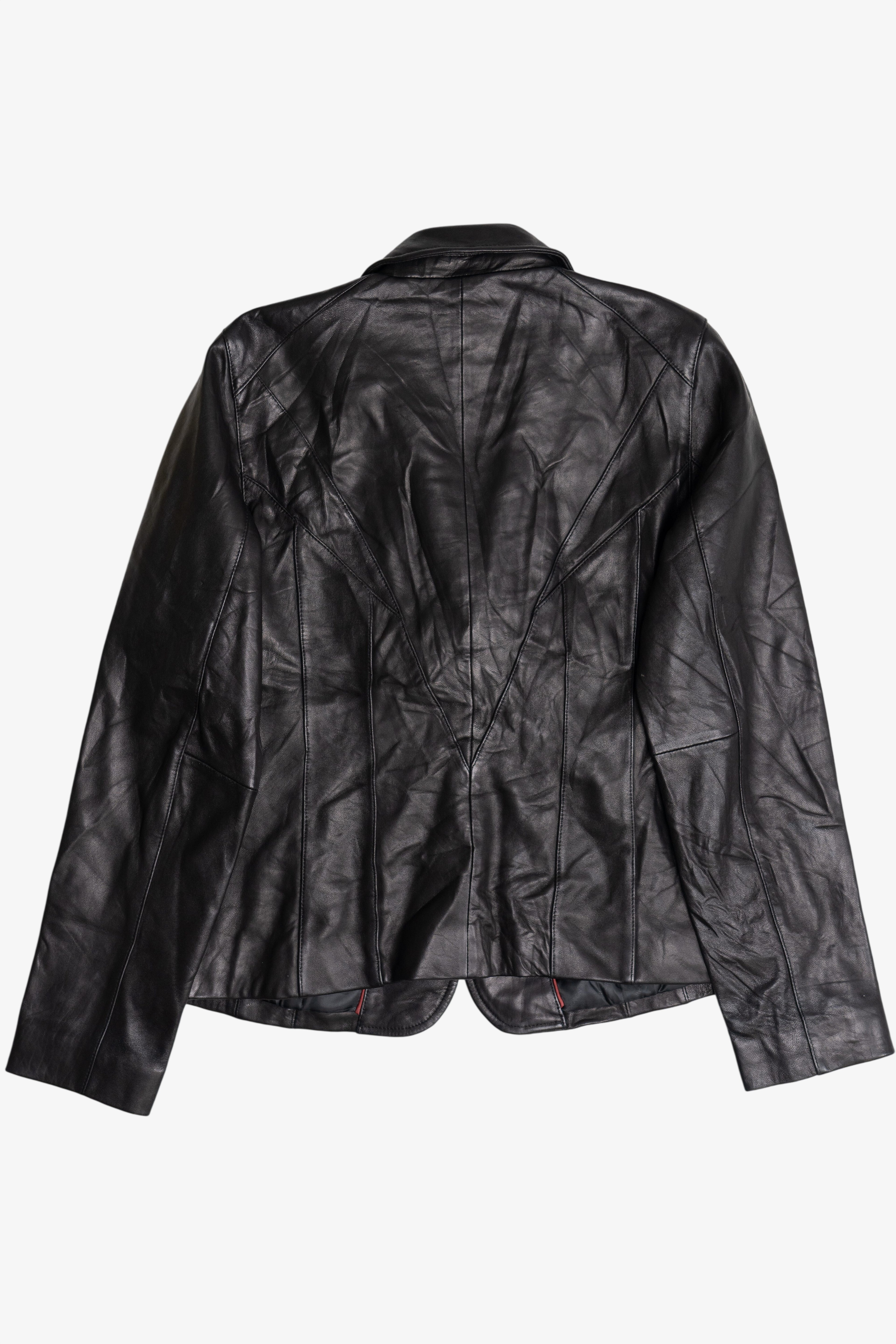 Vintage Worthington Genuine Lambskin Black Leather Blazer (2000s)