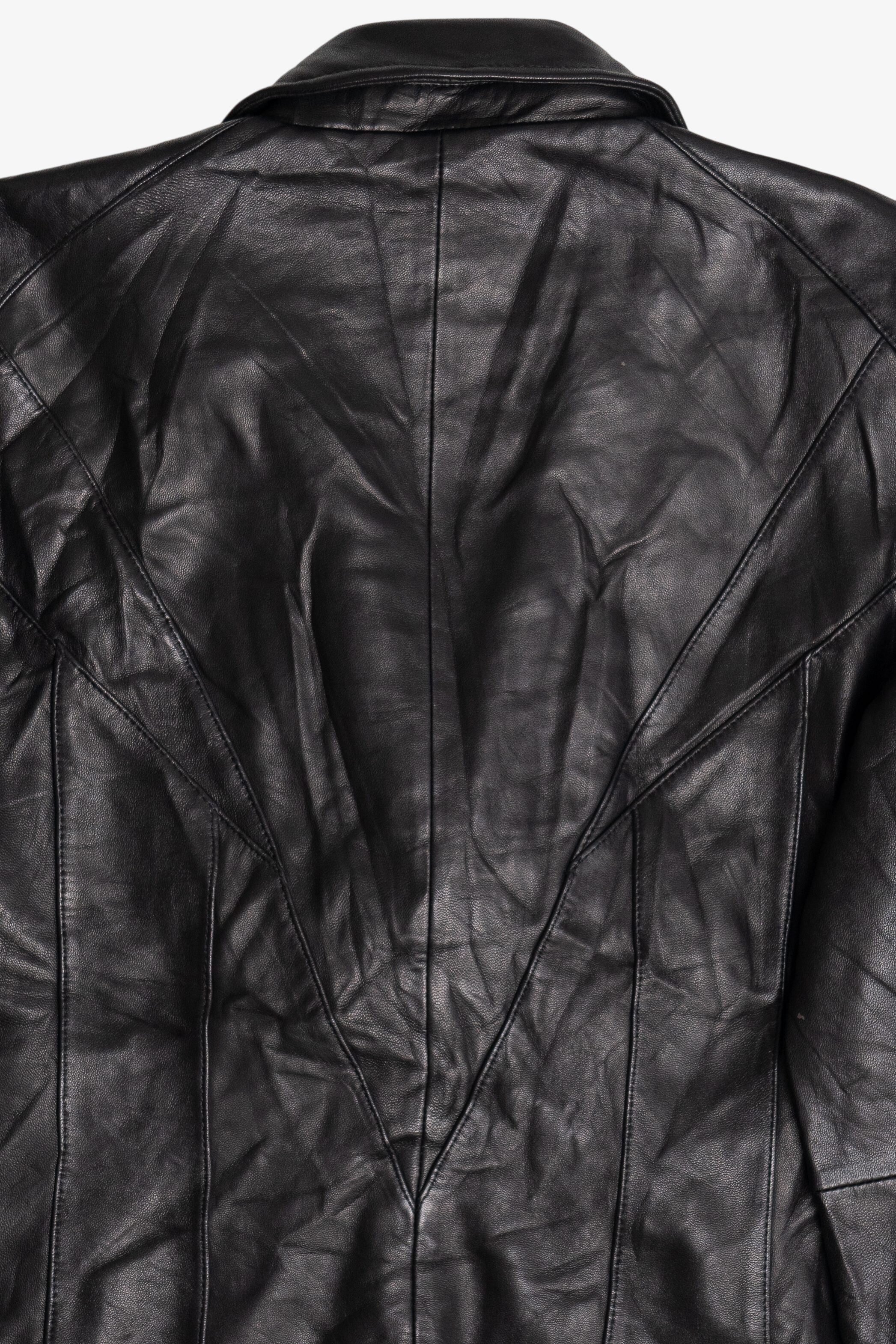 Vintage Worthington Genuine Lambskin Black Leather Blazer (2000s)