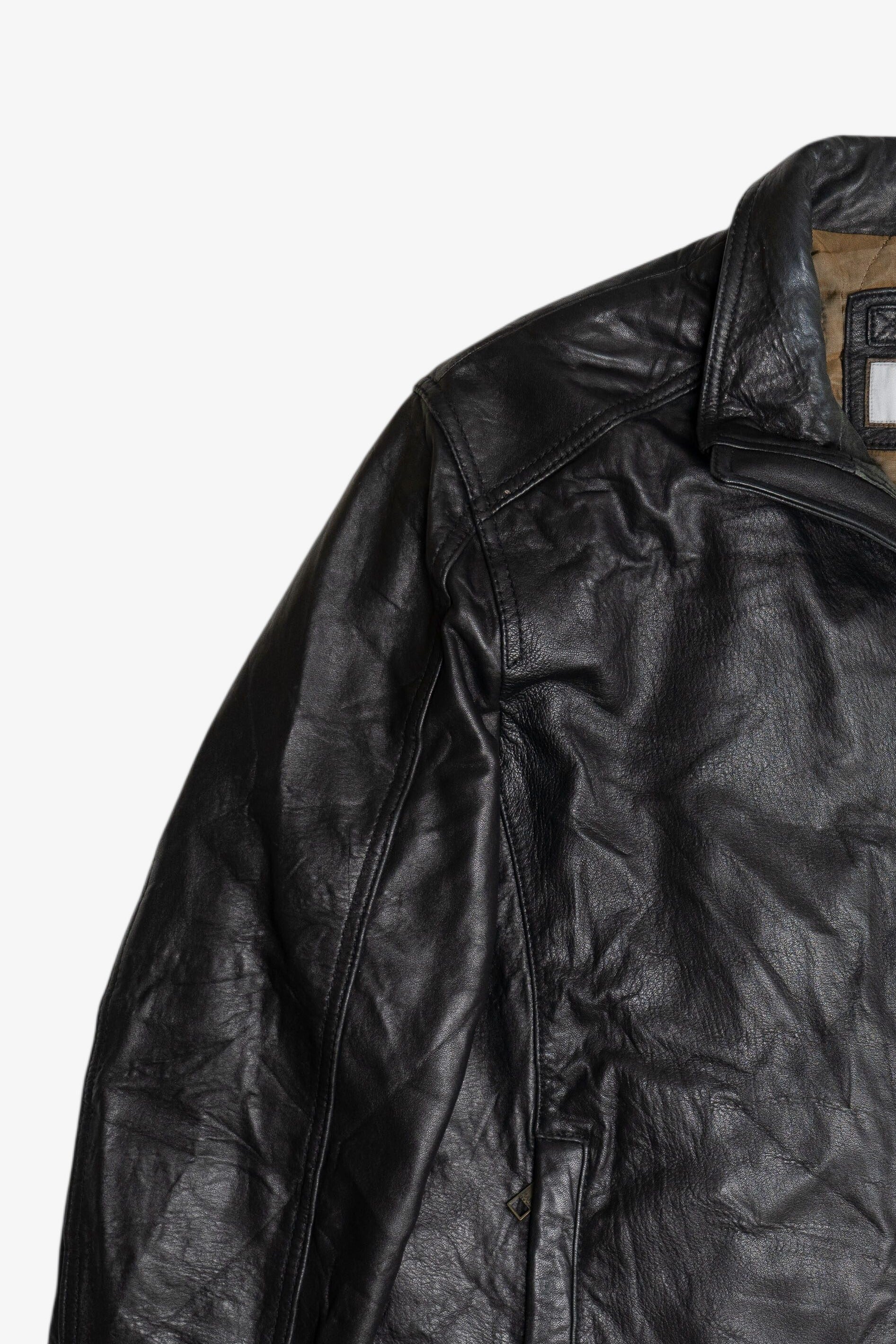 Vintage Andrew Marc Lined Leather Motorcycle Jacket (2000s)