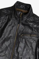 Vintage Andrew Marc Lined Leather Motorcycle Jacket (2000s)
