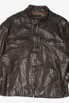 Vintage Dark Brown Banana Republic Leather Racer Jacket (1990s)