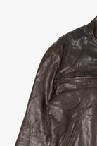 Vintage Dark Brown Banana Republic Leather Racer Jacket (1990s)