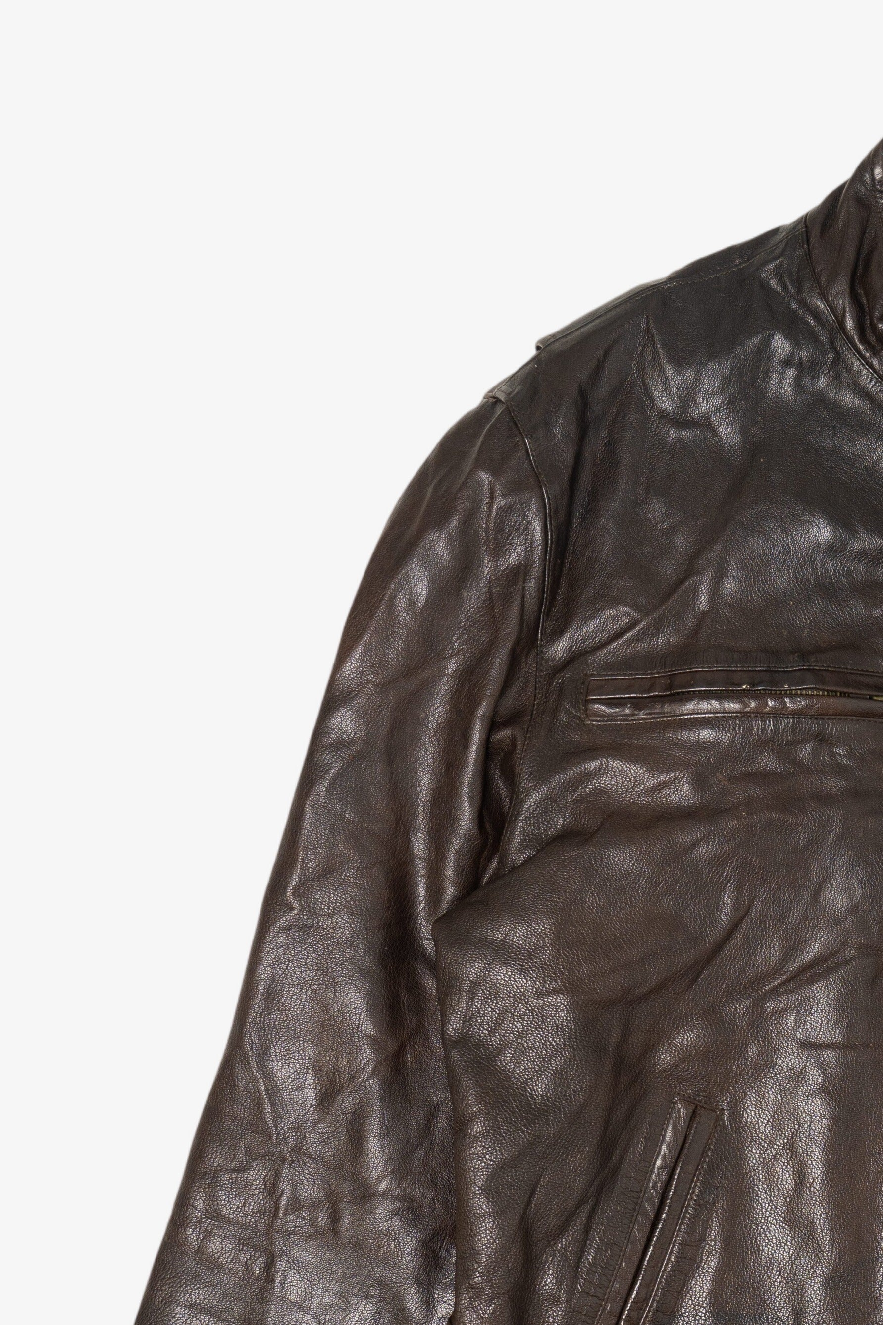 Vintage Dark Brown Banana Republic Leather Racer Jacket (1990s)