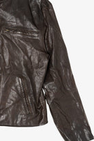 Vintage Dark Brown Banana Republic Leather Racer Jacket (1990s)